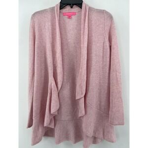 Lilly Pulitzer Sweater Womens XS Pink 100% Cashmere Marette‎ Open Ruffle Drape
